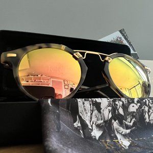 Krewe St. Louis 24K Gold Sunglasses in Bengal w/ Mirror Lens